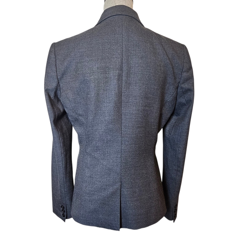 Theory Tailored Single-Button Blazer Women's Size 8 Gray Professional Wool Blend - Picture 10 of 14
